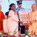 श्रीमती द्रौपदी मुर्मू जी, माननीय राष्ट्रपति के कर कमलों से श्री राम जन्म भूमि मन्दिर के द्वितीय तल पर श्री राम यंत्र की स्थापना